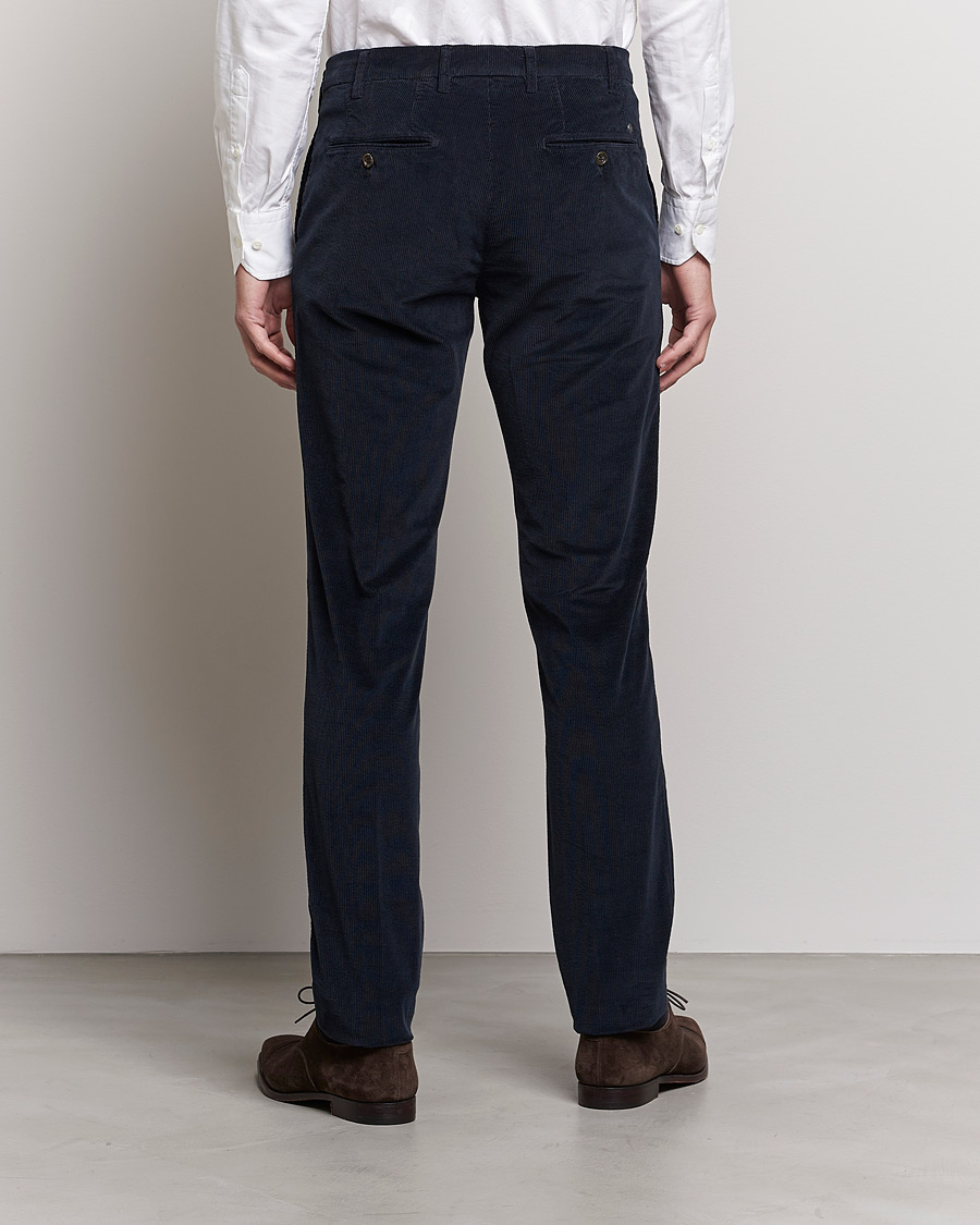 Men | Trousers | Canali | Slim Fit Corduroy Trousers Navy