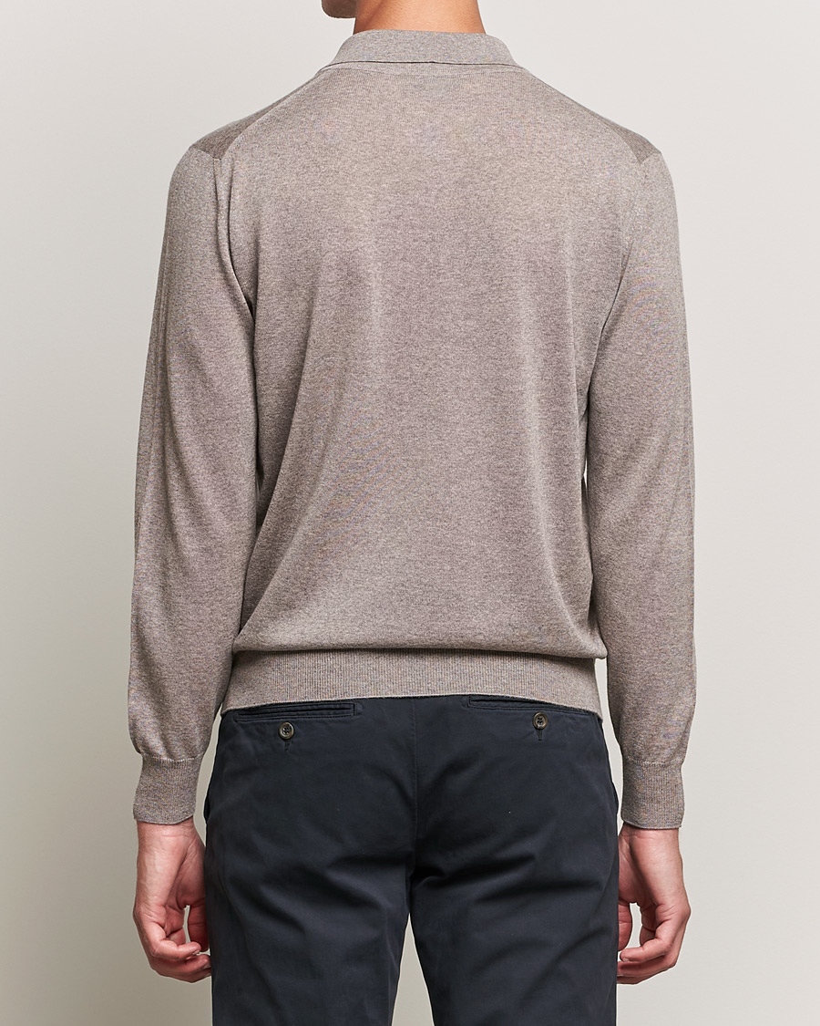 Men | Sweaters & Knitwear | Canali | Merino Wool Knitted Polo Taupe