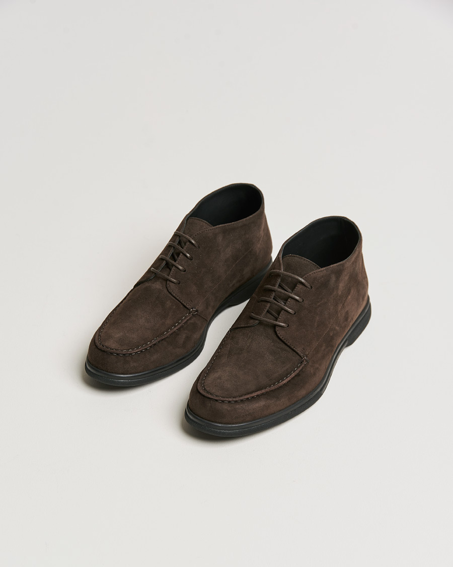 Canali Suede Leather Brown Chukka Ankle boots Canali Chukka Boot Dark Brown Suede at CareOfCarl.com main image 3