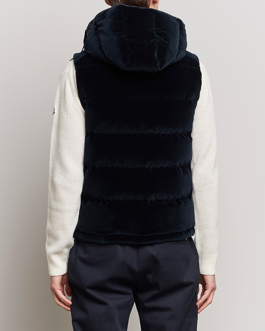 Men | Coats & Jackets | Moncler | Vexin Velvet Down Vest Dark Blue