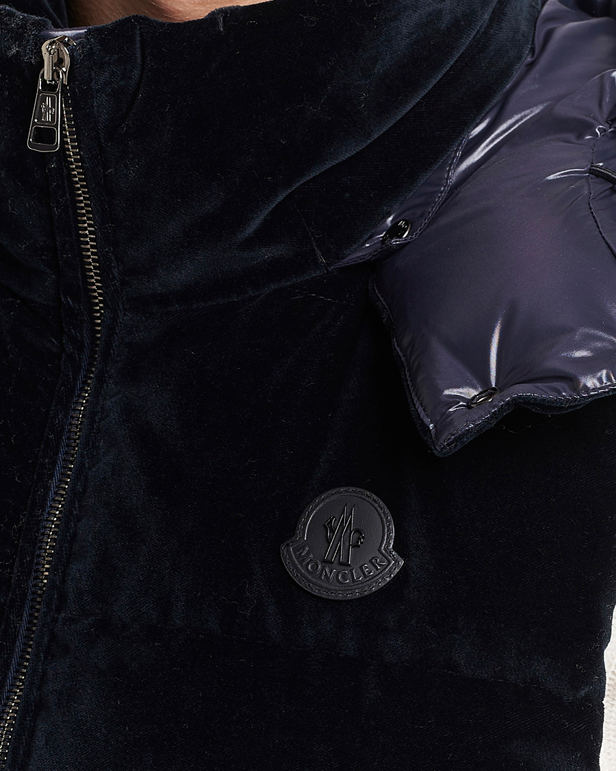 Men | Coats & Jackets | Moncler | Vexin Velvet Down Vest Dark Blue