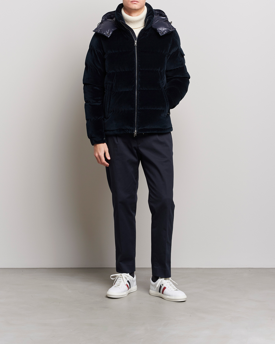 Men | Coats & Jackets | Moncler | Armorique Velvet Down Jacket Navy