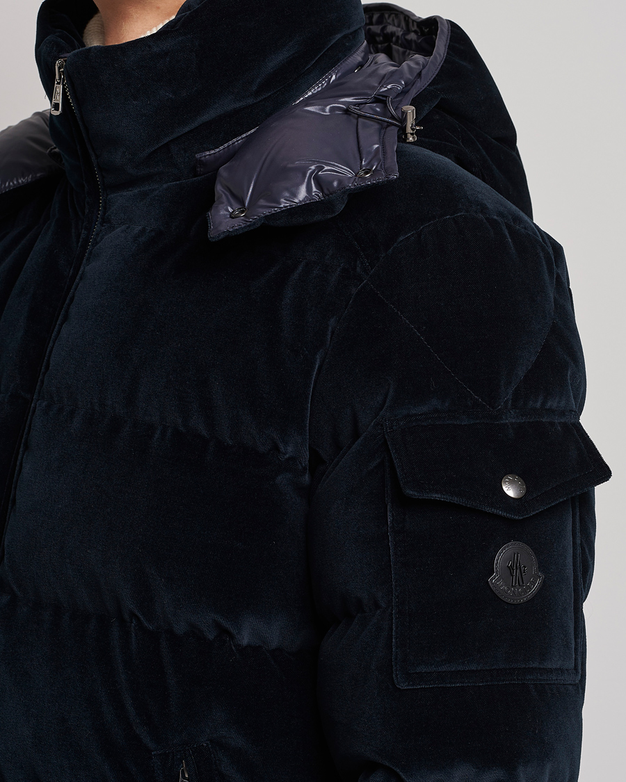 Men | Coats & Jackets | Moncler | Armorique Velvet Down Jacket Navy