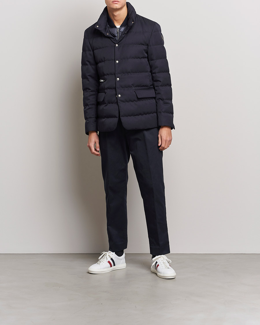 Men | Coats & Jackets | Moncler | Bess Flannel Down Blazer Navy