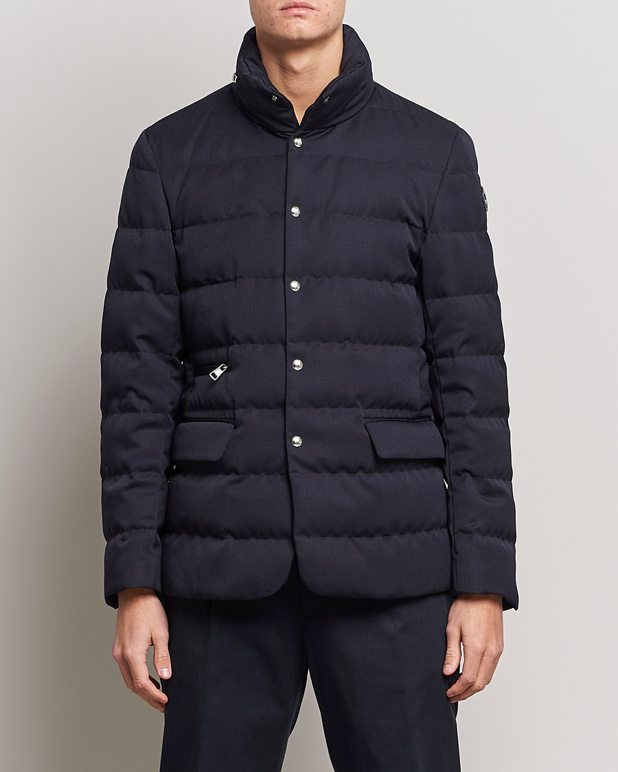 Men | Coats & Jackets | Moncler | Bess Flannel Down Blazer Navy