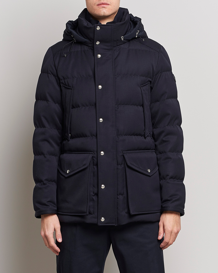 Men | Winter jackets | Moncler | Solidage Flannel Down Parka Navy
