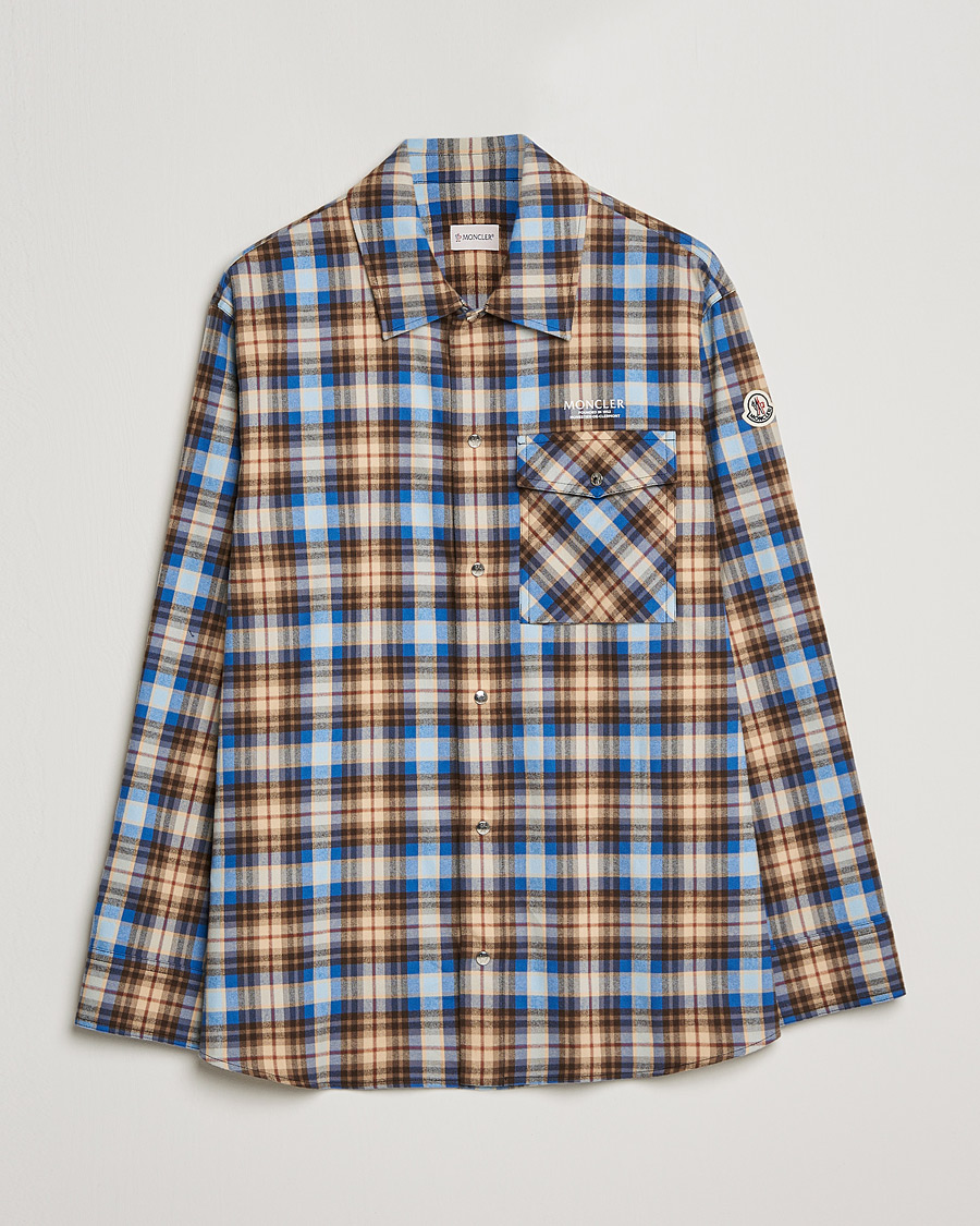 Men | Shirts | Moncler | Checked Overshirt Beige