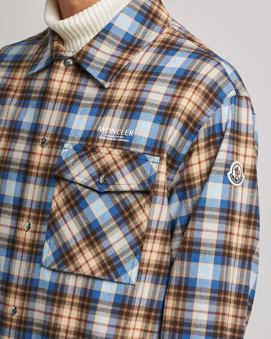 Men | Shirts | Moncler | Checked Overshirt Beige
