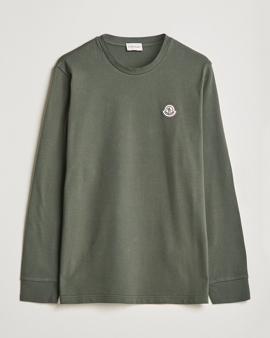 Men | T-Shirts | Moncler | Long Sleeve Logo Patch T-Shirt Grey