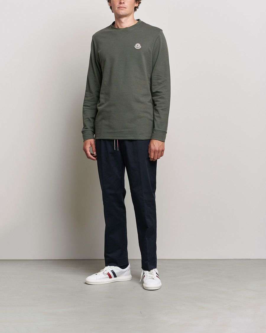 Men | T-Shirts | Moncler | Long Sleeve Logo Patch T-Shirt Grey
