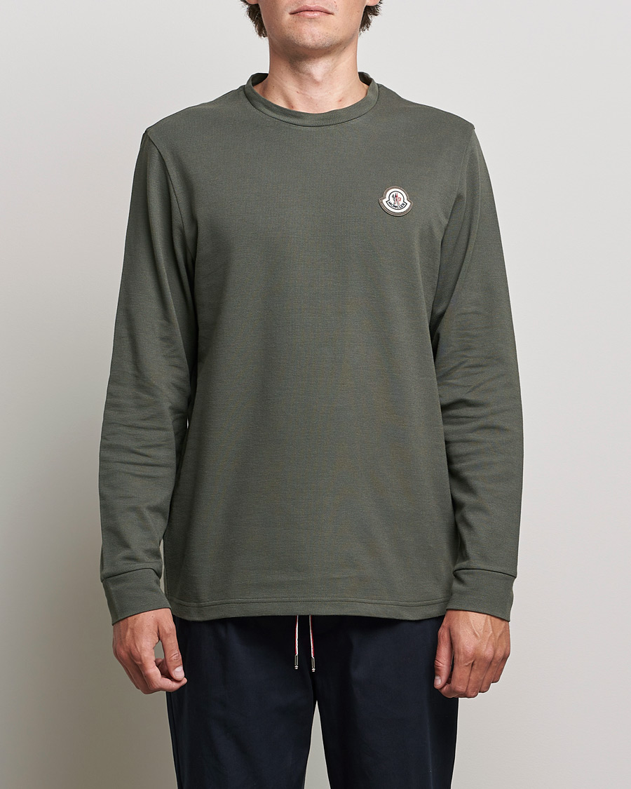 Men | Long Sleeve T-shirts | Moncler | Long Sleeve Logo Patch T-Shirt Grey