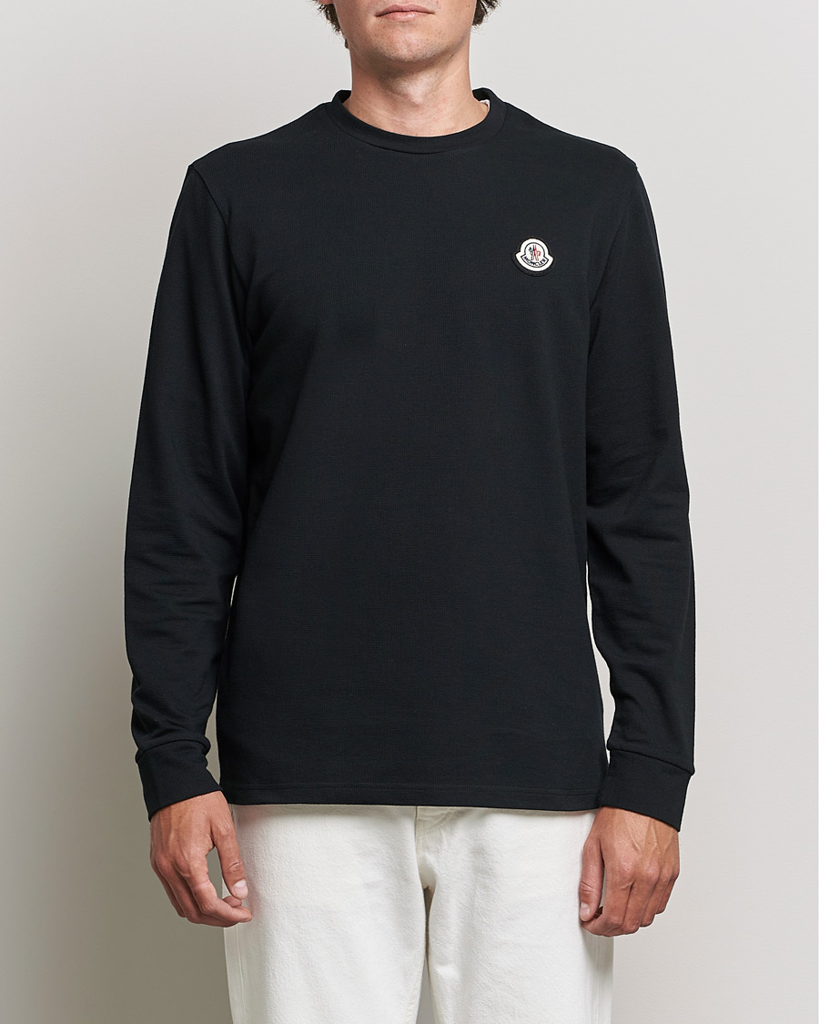 Men |  | Moncler | Long Sleeve Logo Patch T-Shirt Black