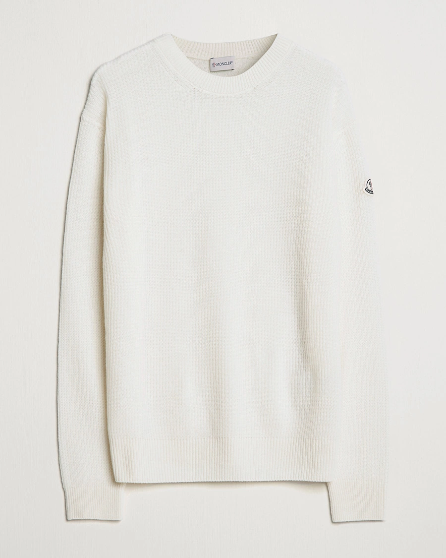 Men | Sweaters & Knitwear | Moncler | Cashmere Crew Neck Sweater White