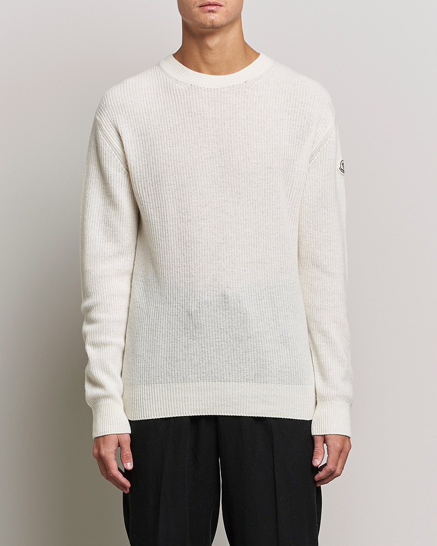 Men | Sweaters & Knitwear | Moncler | Cashmere Crew Neck Sweater White