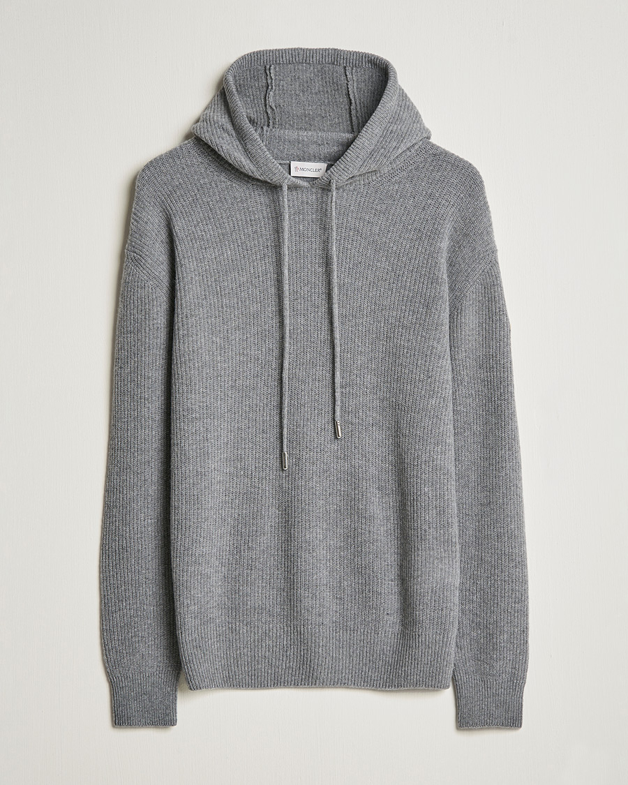 Men | Sweaters & Knitwear | Moncler | Cashmere Hoodie Grey Melange
