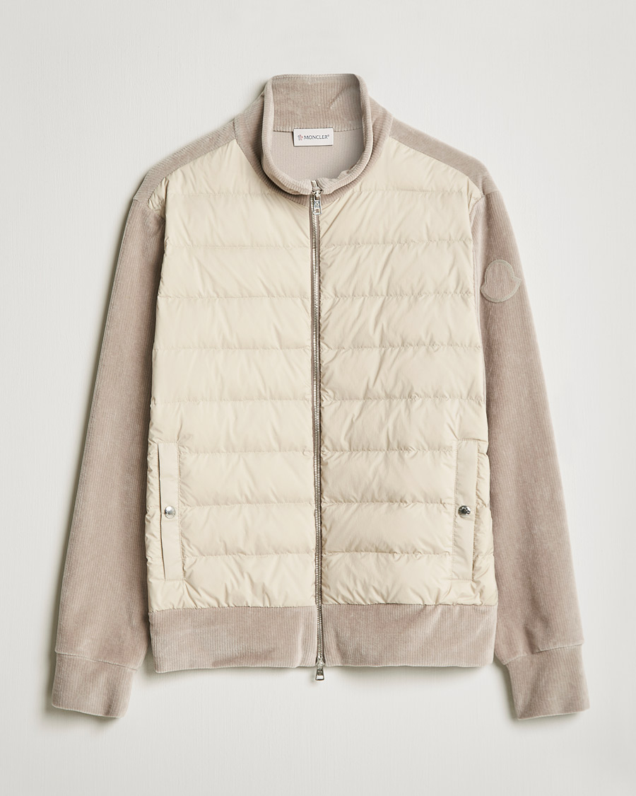 Men | Sweaters & Knitwear | Moncler | Corduroy Zip Cardigan Light Beige