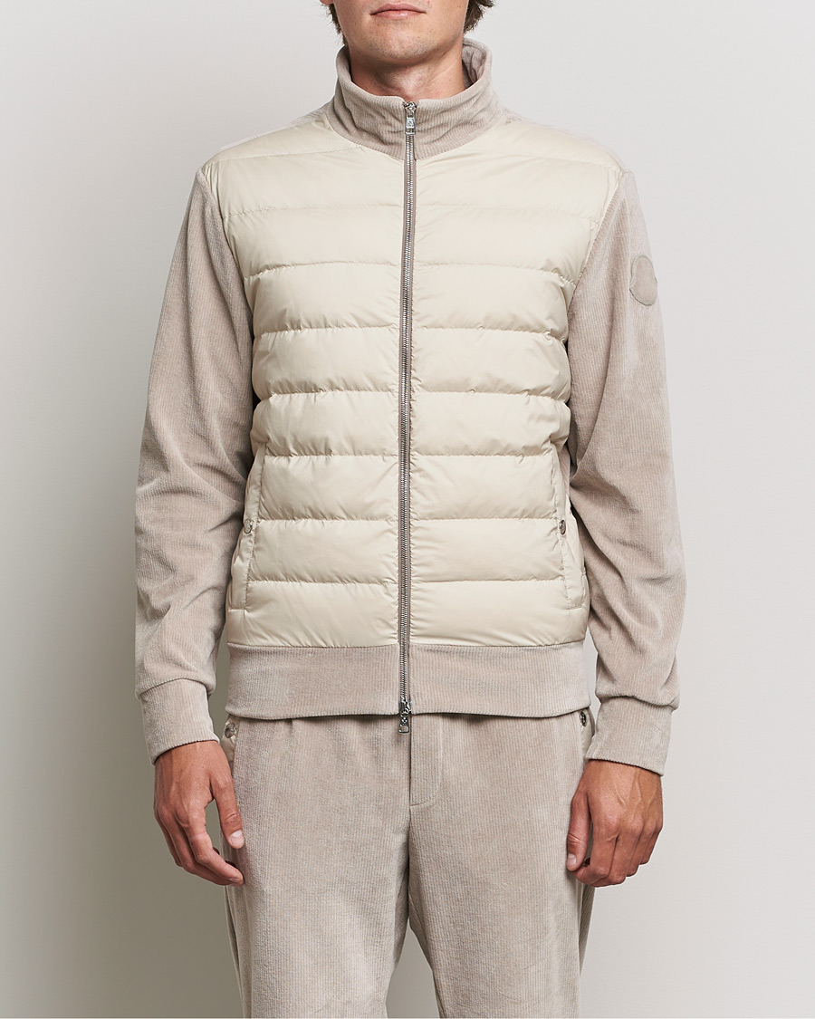 Men | Sweaters & Knitwear | Moncler | Corduroy Zip Cardigan Light Beige
