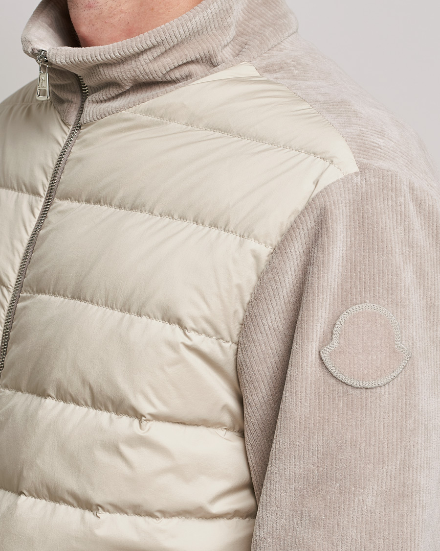 Men | Sweaters & Knitwear | Moncler | Corduroy Zip Cardigan Light Beige