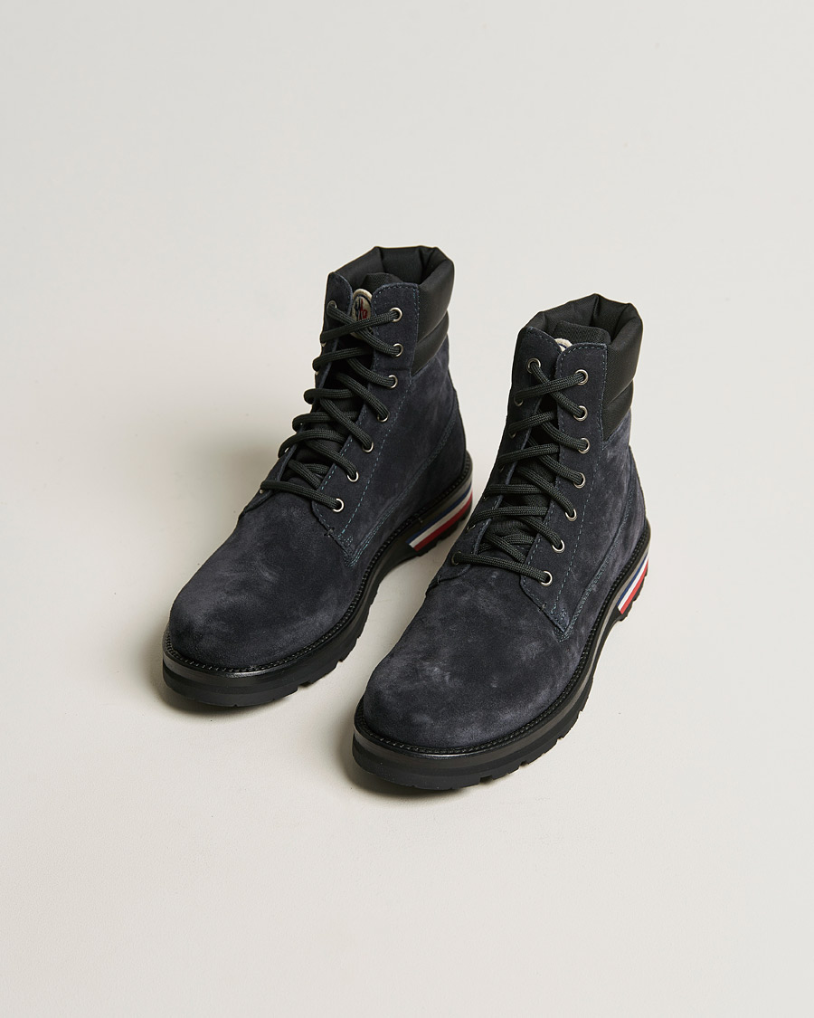 Mens Shoes Boots Casual boots Moncler Vancouver Striped Leather Hiking Boots in Black for Men 