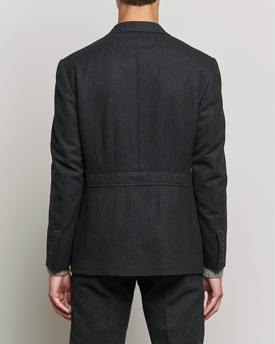 Men | Blazers | Ralph Lauren Purple Label | Double Breasted Flannel Sportcoat Dark Grey