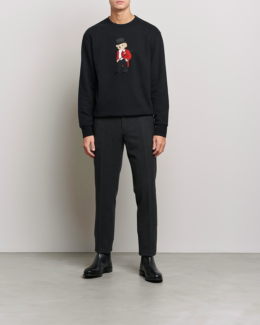 Men |  | Ralph Lauren Purple Label | Lux Fleece Bear Sweatshirt Black