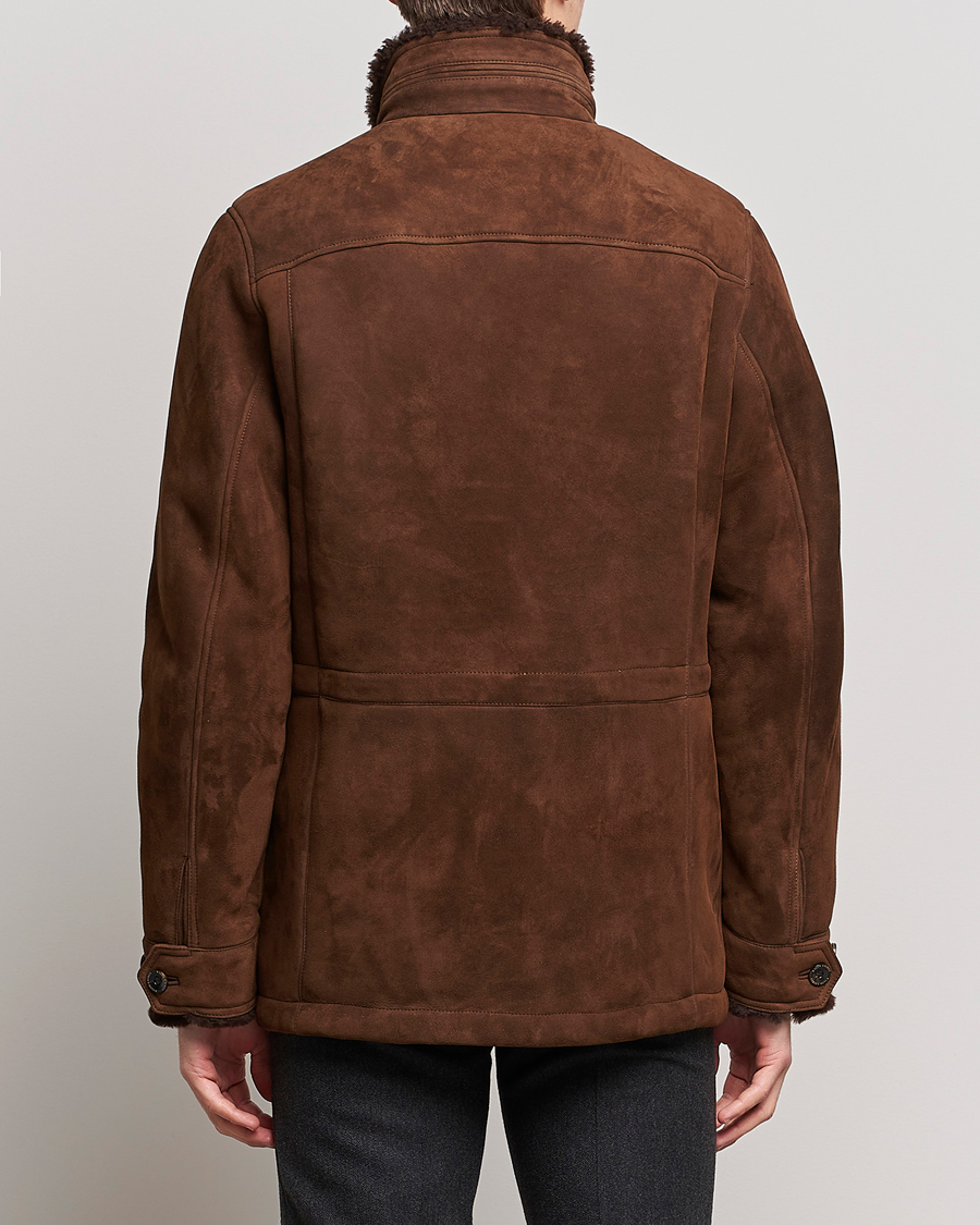 Men | Coats & Jackets | Ralph Lauren Purple Label | Shearling Field Jacket Chestnut