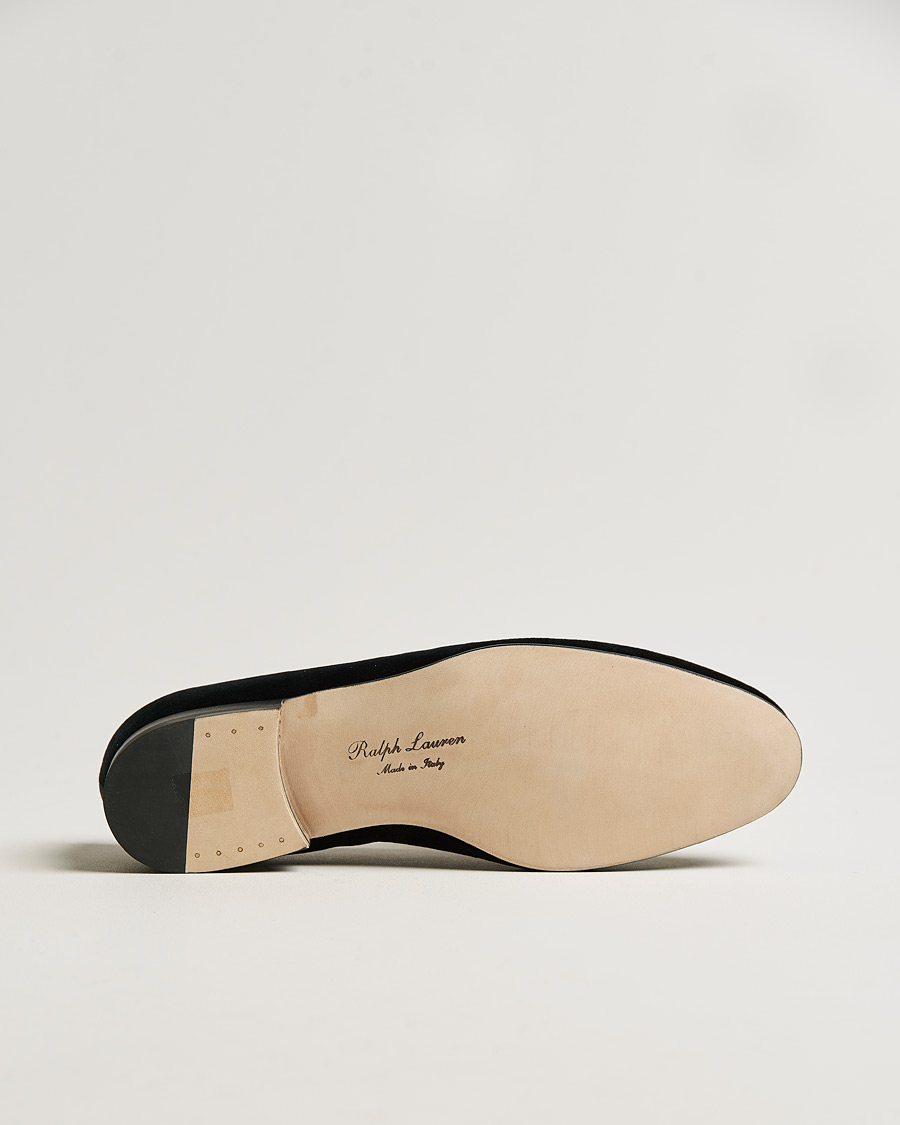 Men | Ralph Lauren Purple Label Velvet Embroidered Slippers Black | Ralph Lauren Purple Label | Velvet Embroidered Slippers Black