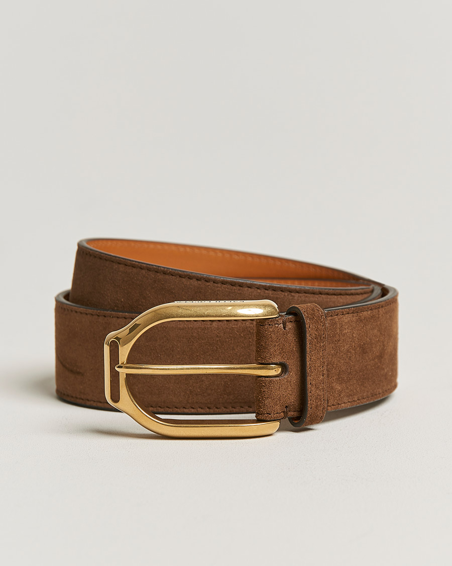 Men | Ralph Lauren Purple Label Suede Belt Chestnut Brown | Ralph Lauren Purple Label | Suede Belt Chestnut Brown