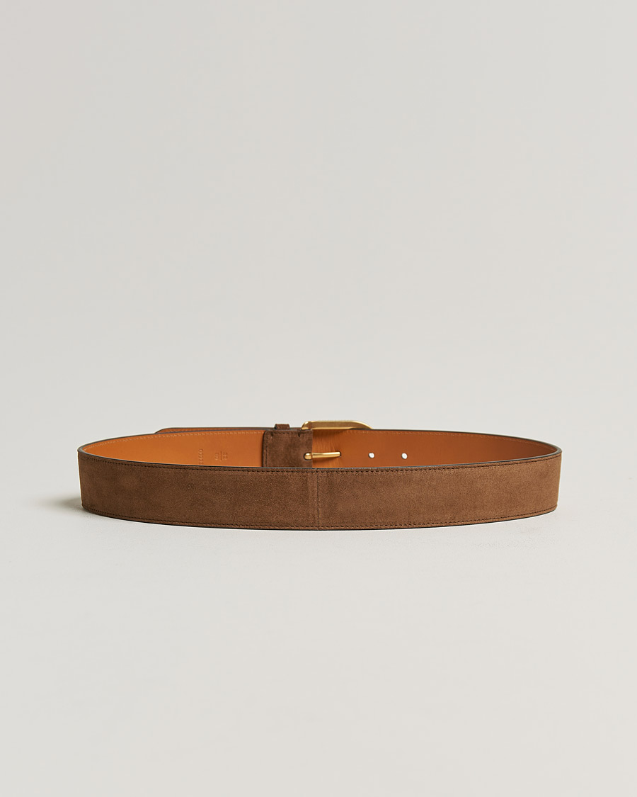 Men | Ralph Lauren Purple Label Suede Belt Chestnut Brown | Ralph Lauren Purple Label | Suede Belt Chestnut Brown