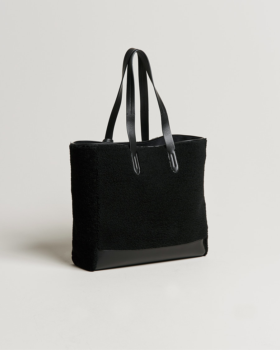 Men | Ralph Lauren Purple Label Shearling Tote Bag Black | Ralph Lauren Purple Label | Shearling Tote Bag Black