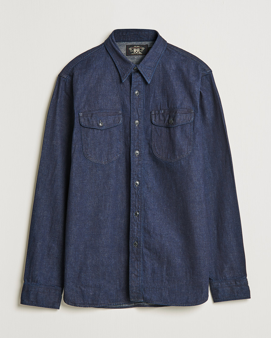 Men | Shirts | RRL | Preston Denim Work Shirt Rinse Wash
