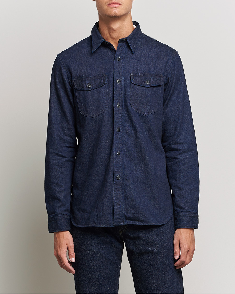 Men | Shirts | RRL | Preston Denim Work Shirt Rinse Wash
