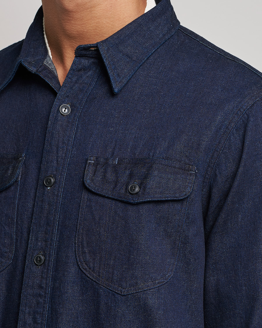 Men | Shirts | RRL | Preston Denim Work Shirt Rinse Wash