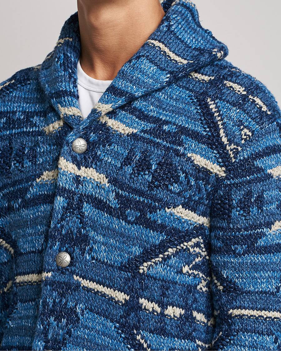 Men | Sweaters & Knitwear | RRL | Ranch Shawl Collar Cardigan Indigo Multi