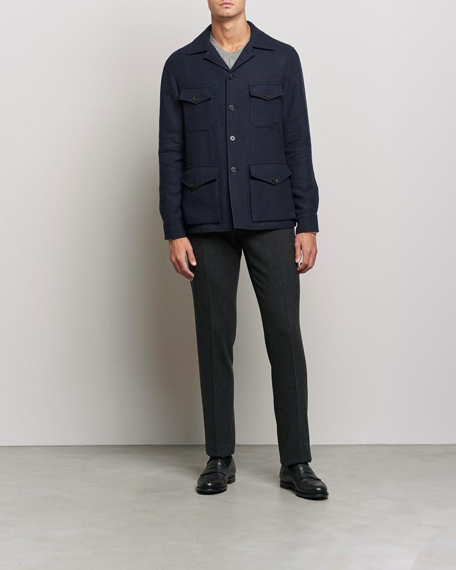 Men | Coats & Jackets | Ralph Lauren Purple Label | Snowden Tweed Field Jacket Navy