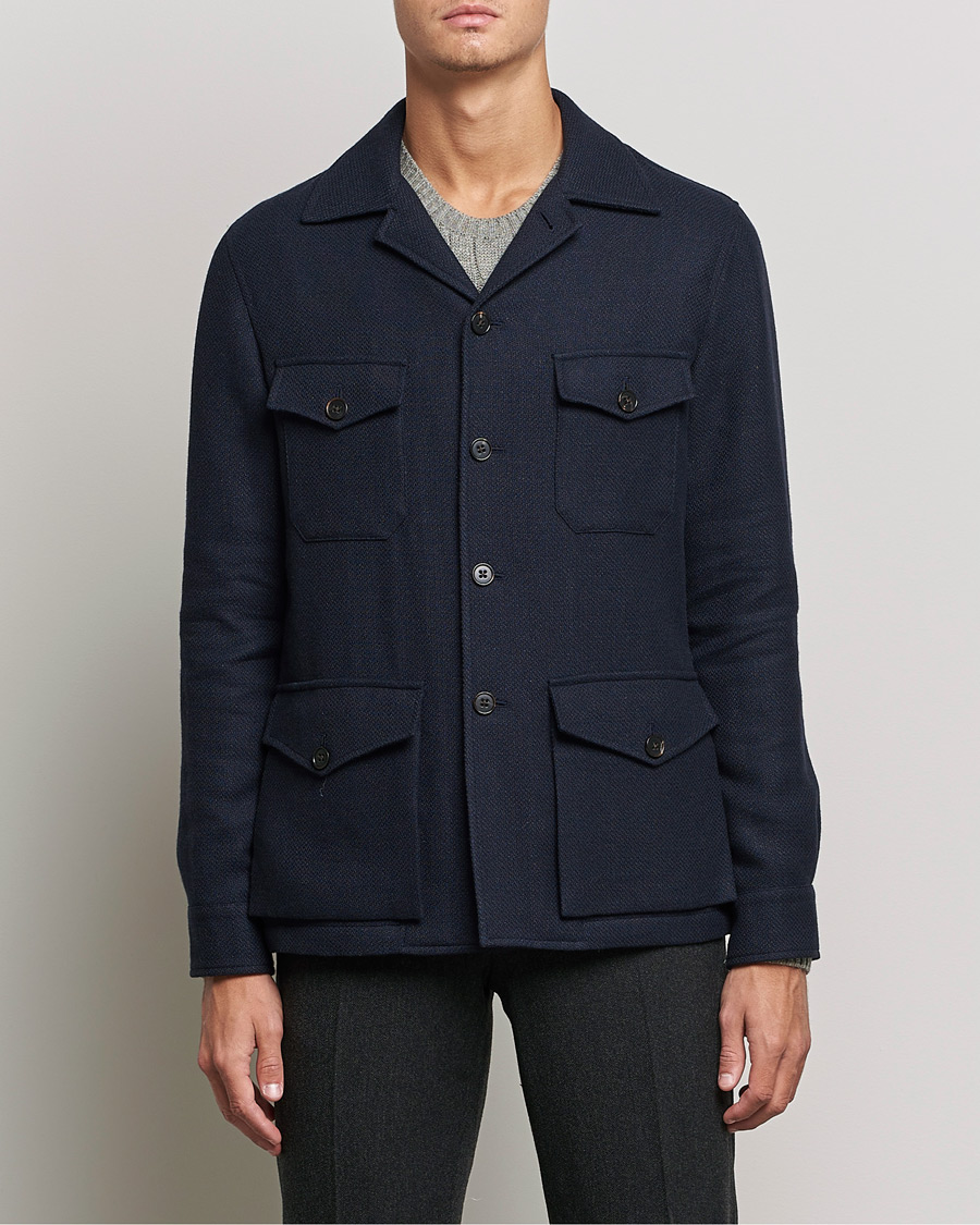 Men | Coats & Jackets | Ralph Lauren Purple Label | Snowden Tweed Field Jacket Navy