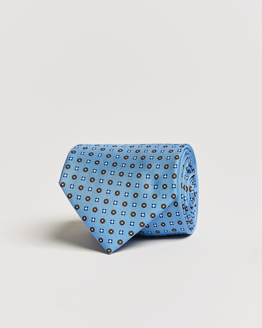 Men | E. Marinella 3-Fold Micro Dot Silk Tie Light Blue | E. Marinella | 3-Fold Micro Dot Silk Tie Light Blue