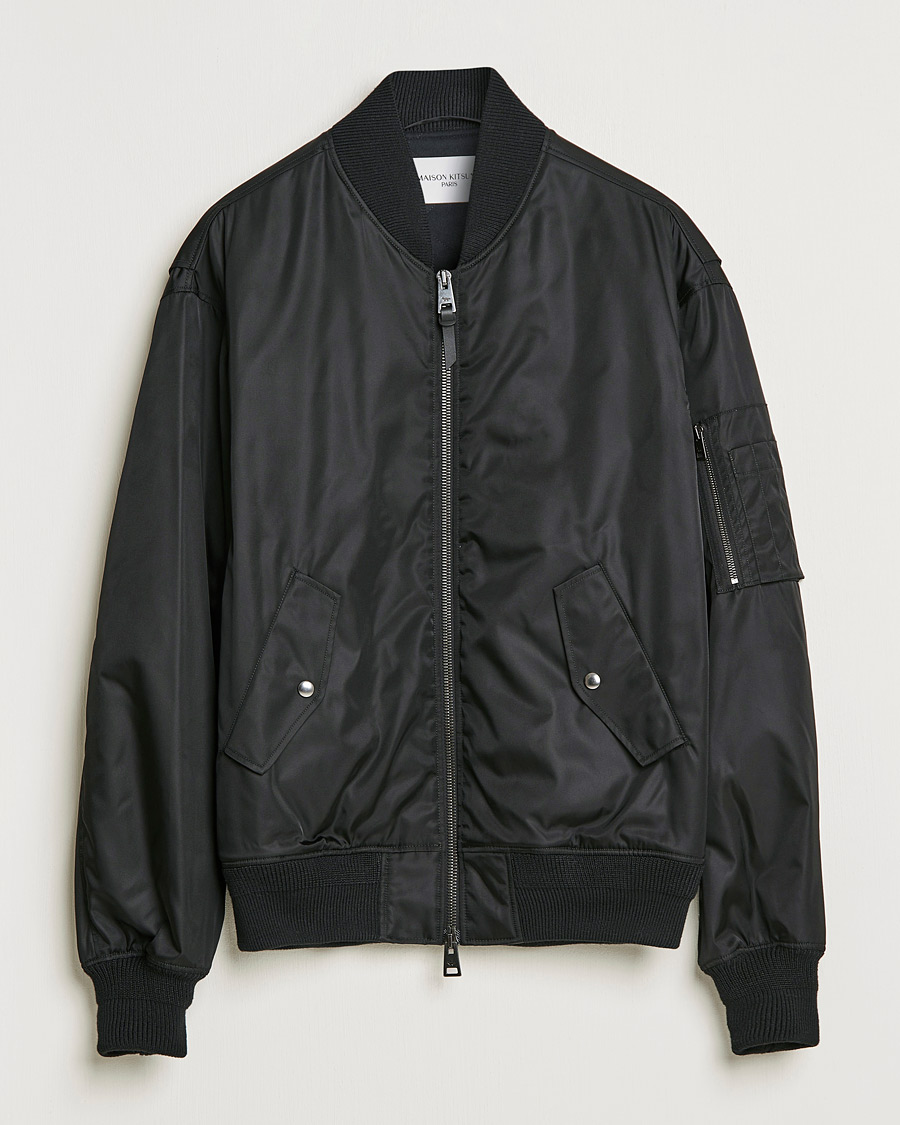 Men | Coats & Jackets | Maison Kitsuné | Bomber Jacket Black