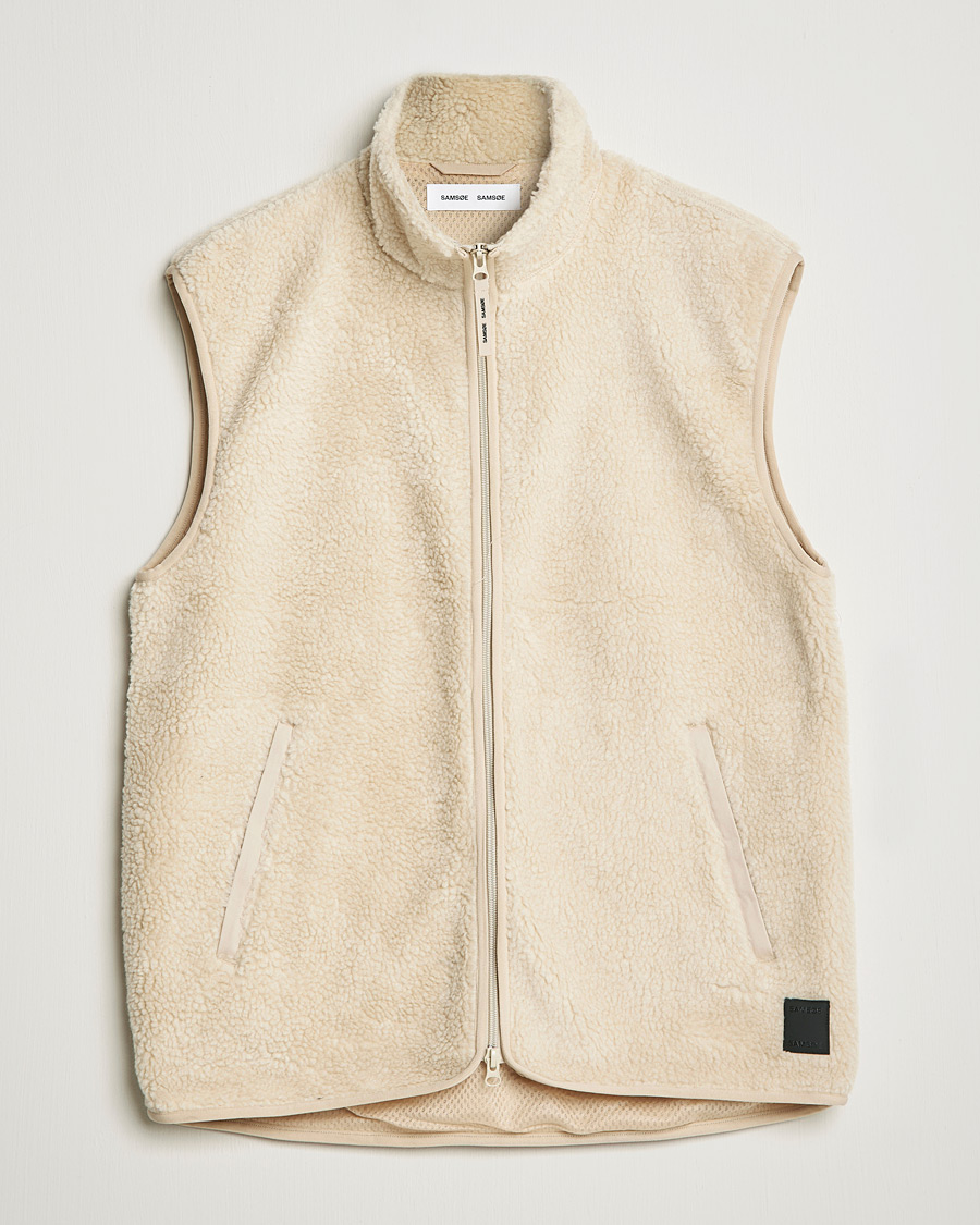 Men | Sweaters & Knitwear | Samsøe Samsøe | Samsøe & Samsøe Rune Fleece Vest Brown Rice