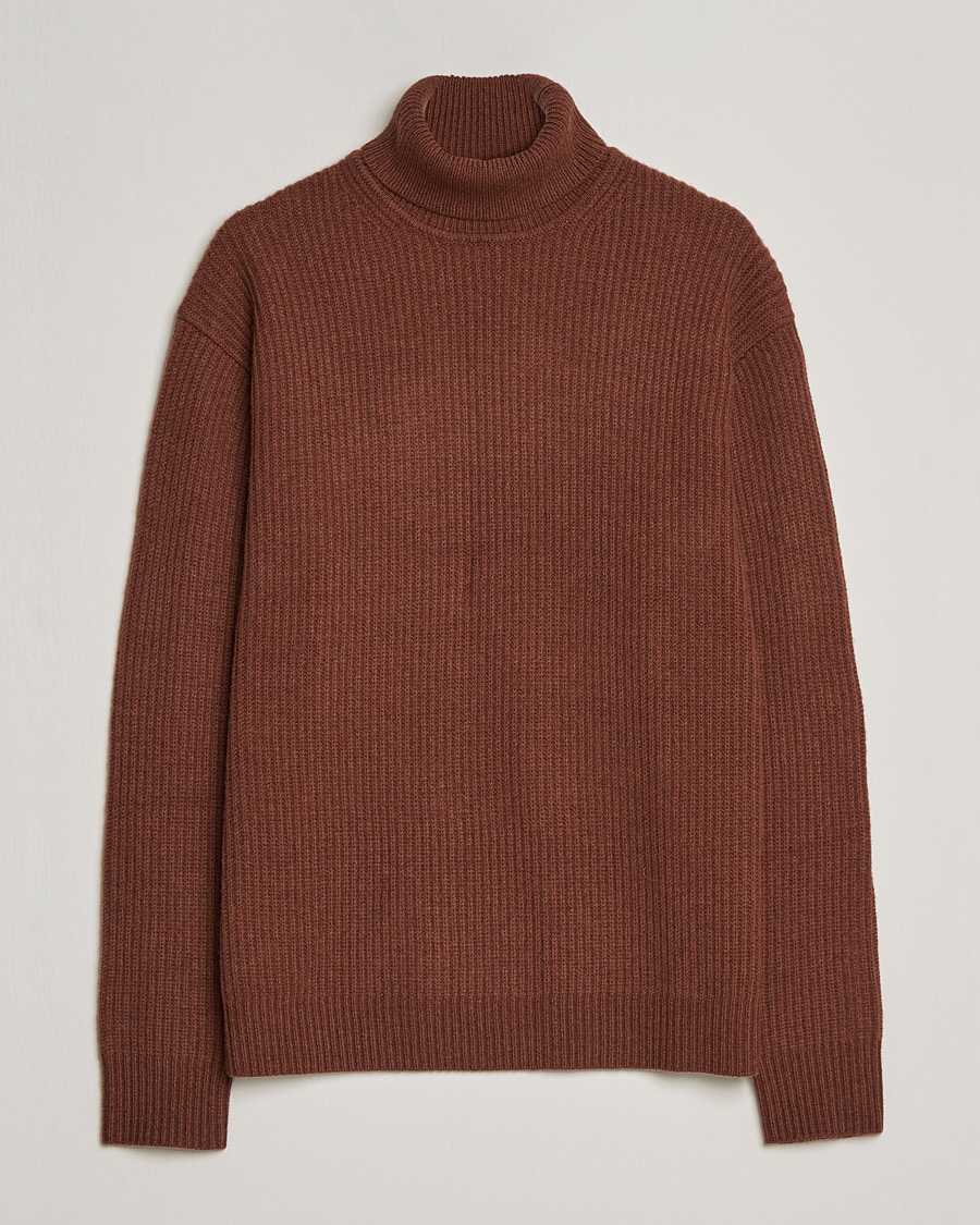 Men | Sweaters & Knitwear | Samsøe Samsøe | Samsøe & Samsøe Logan Heavy Knitted Roll Neck Cappuccino