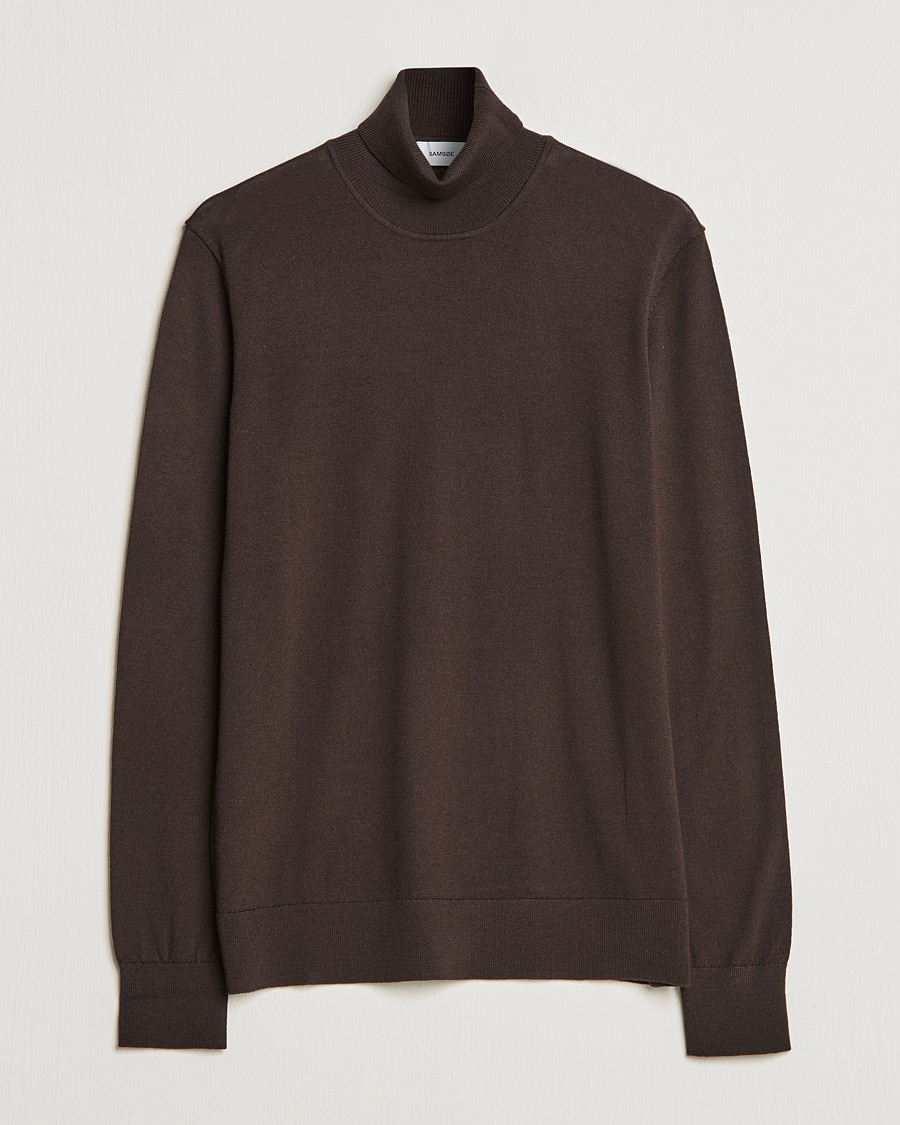 Men | Sweaters & Knitwear | Samsøe Samsøe | Samsøe & Samsøe Flemming Superfine Merino Wool Roll Neck Mole