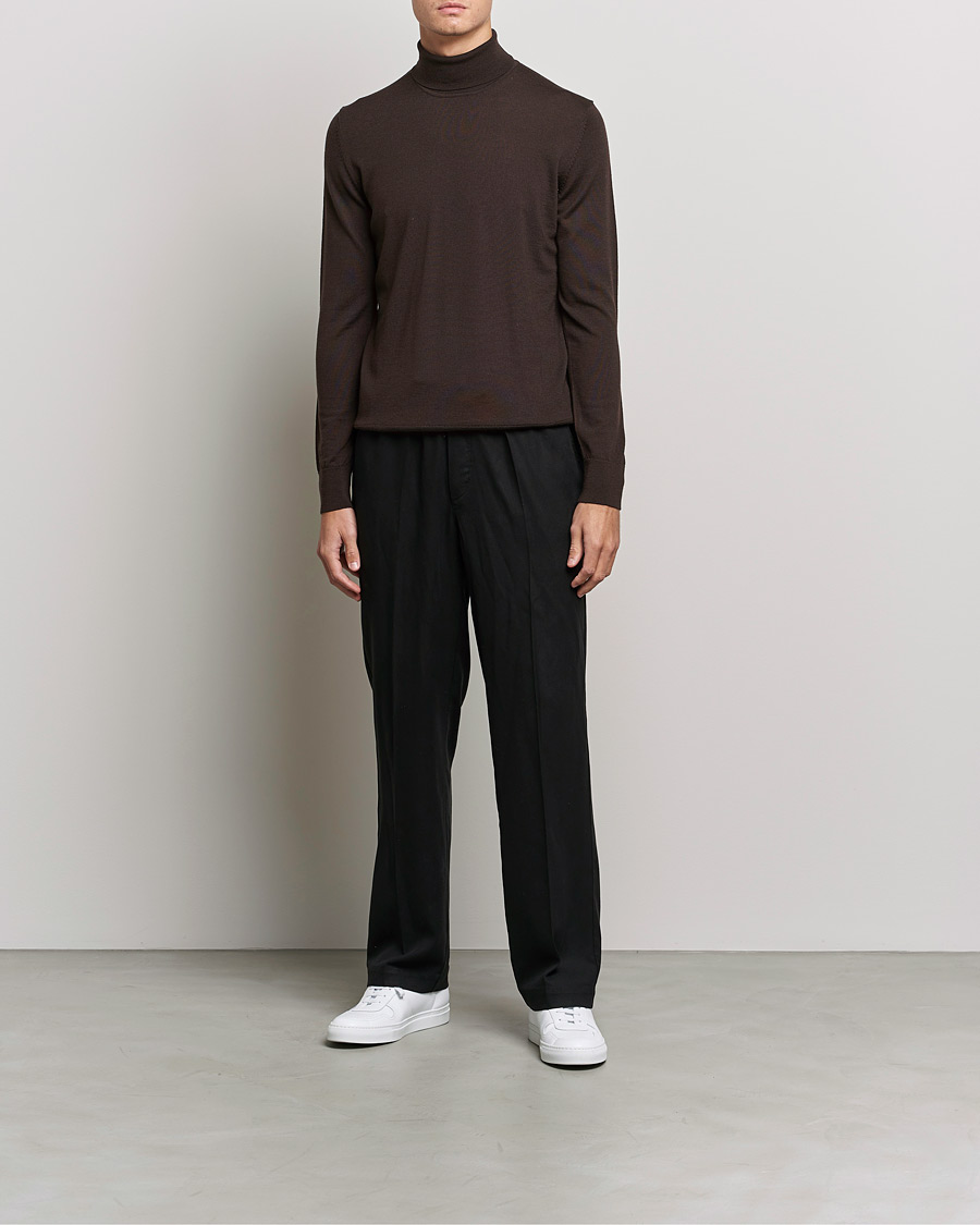 Men | Sweaters & Knitwear | Samsøe Samsøe | Samsøe & Samsøe Flemming Superfine Merino Wool Roll Neck Mole