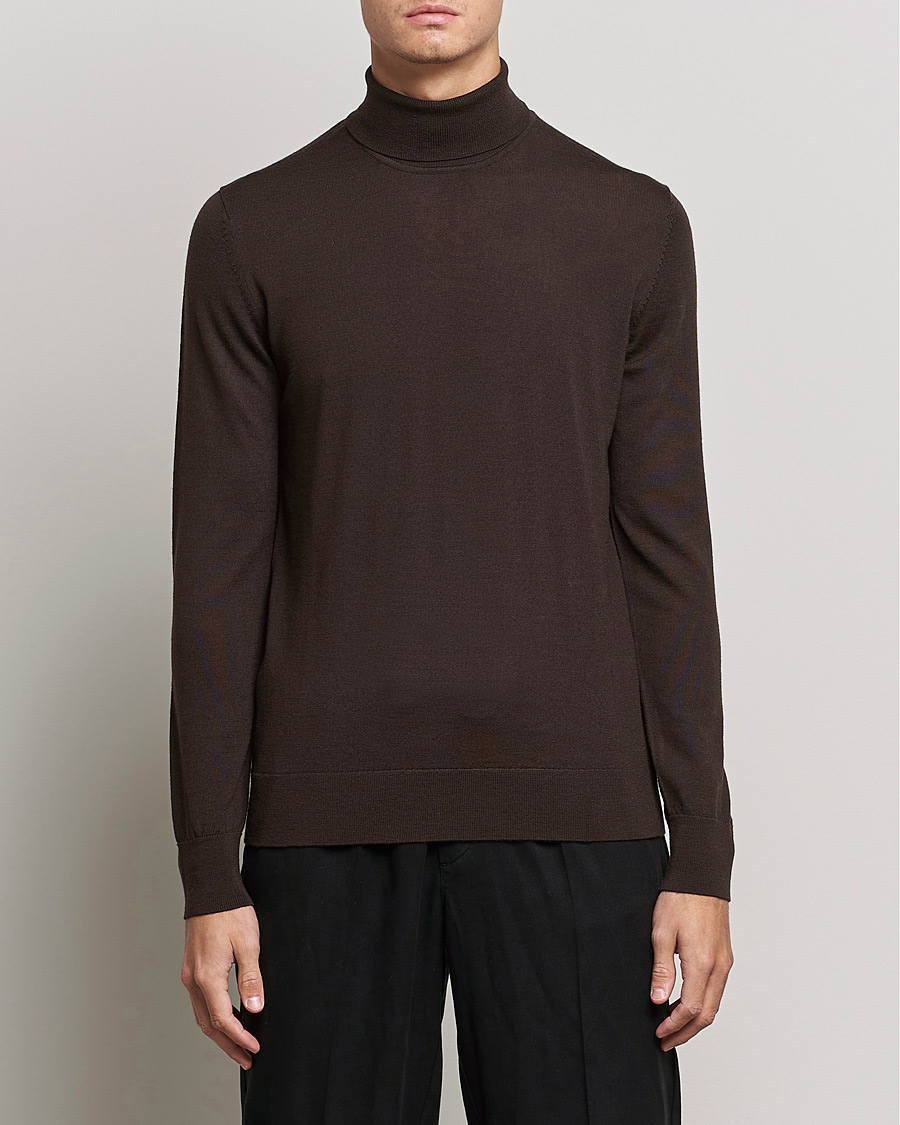 Men | Sweaters & Knitwear | Samsøe Samsøe | Samsøe & Samsøe Flemming Superfine Merino Wool Roll Neck Mole