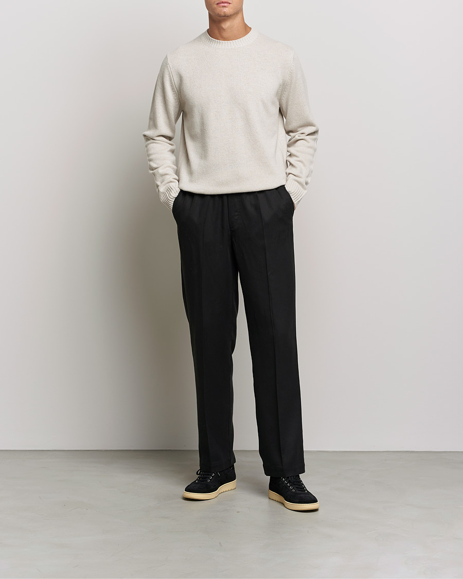 Men | Sweaters & Knitwear | Samsøe Samsøe | Samsøe & Samsøe Syllie Wool Crew Neck Oatmeal
