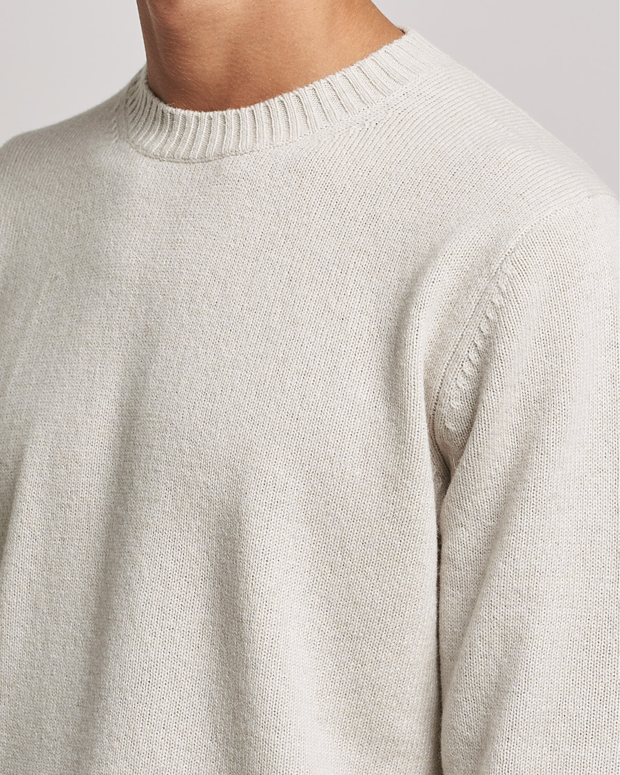 Men | Sweaters & Knitwear | Samsøe Samsøe | Samsøe & Samsøe Syllie Wool Crew Neck Oatmeal