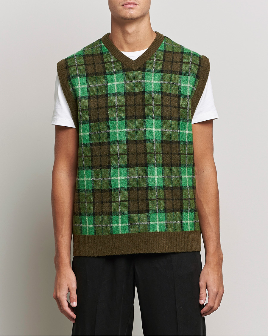 Men | Sweaters & Knitwear | Samsøe Samsøe | Samsøe & Samsøe James Fine Merino Knitted Vest Medium Green