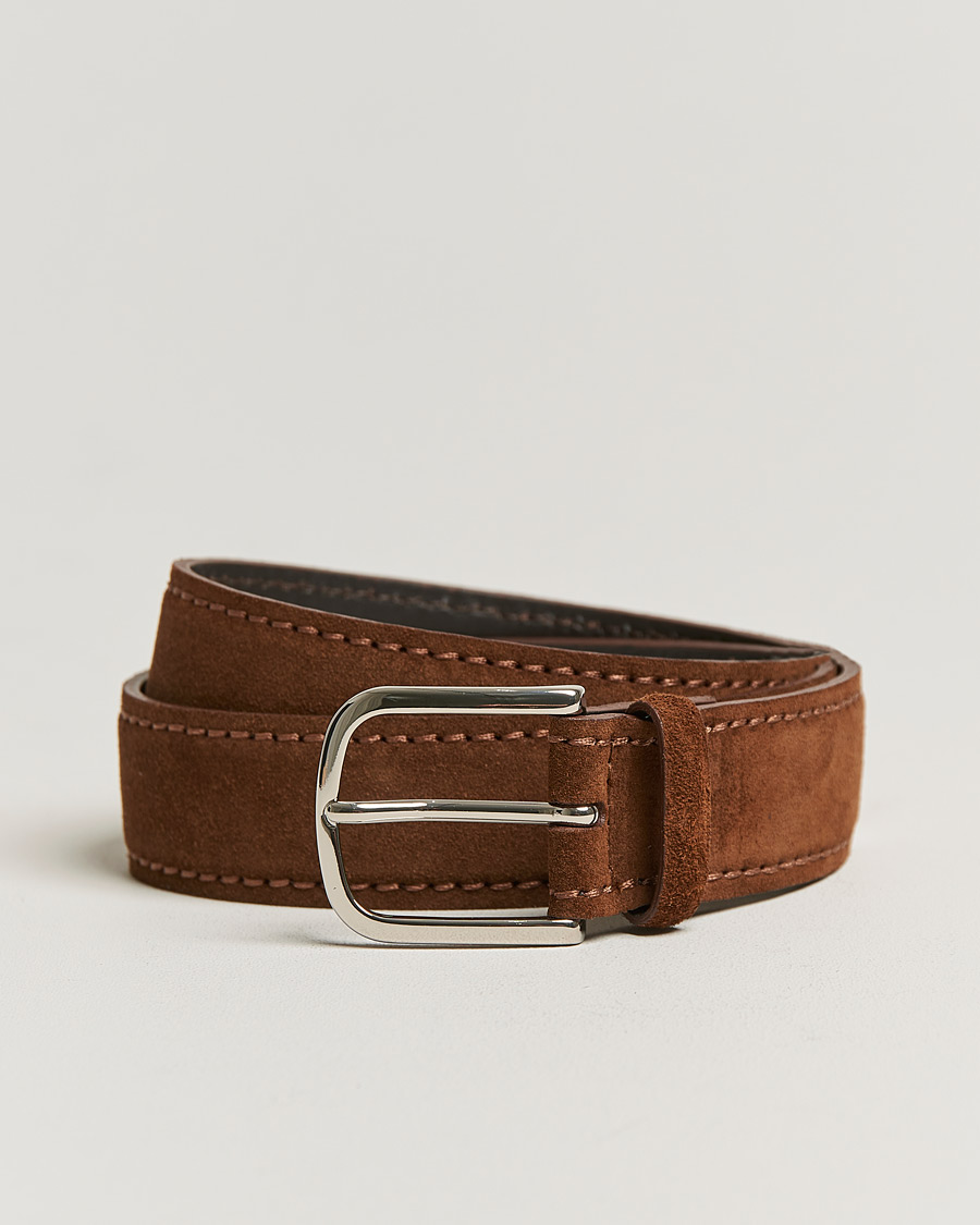 Men | Orciani Suede Belt 3,5 cm Cognac | Orciani | Suede Belt 3,5 cm Cognac