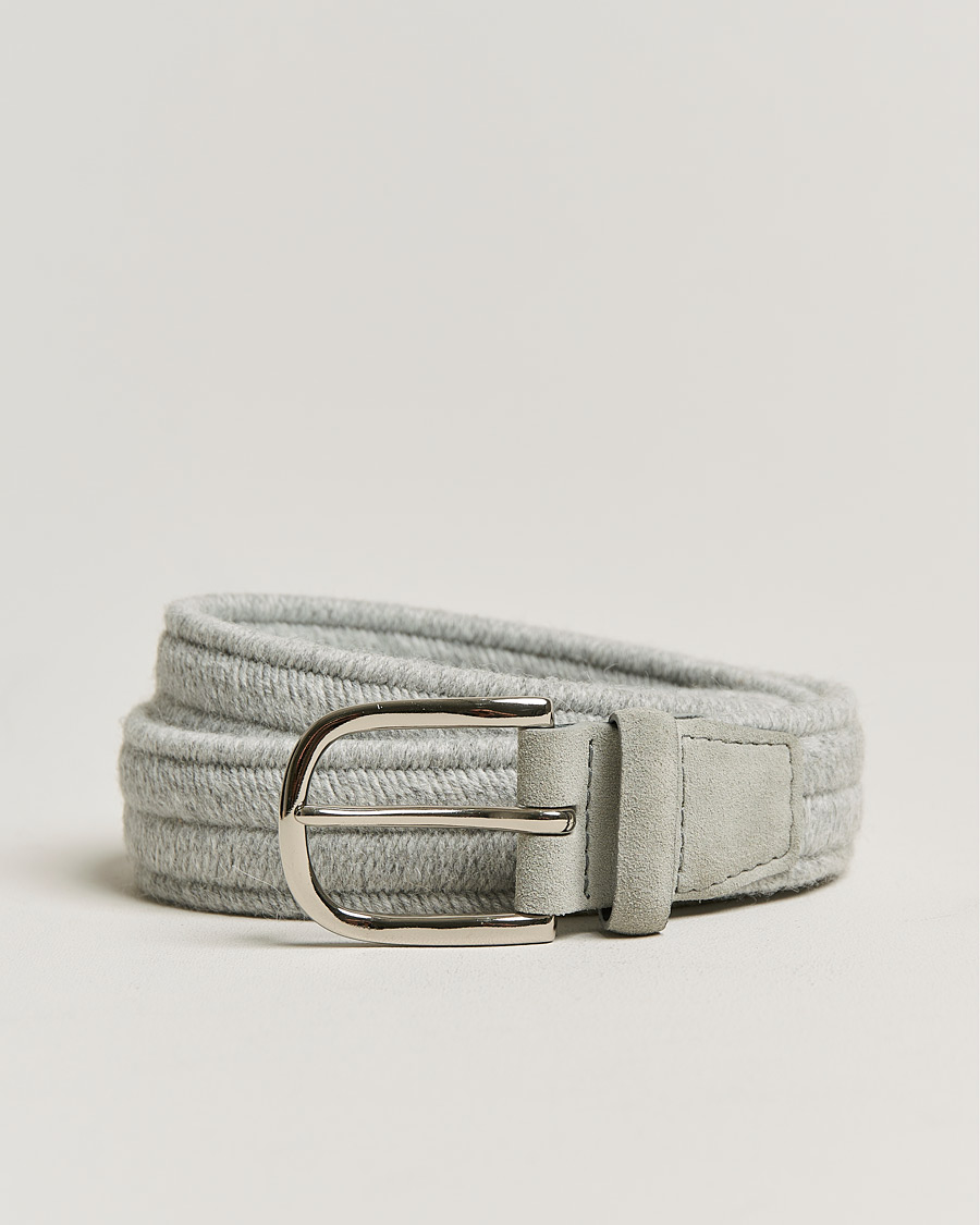 Men | Orciani Elastic Wool Belt 3,5 cm Grey | Orciani | Elastic Wool Belt 3,5 cm Grey