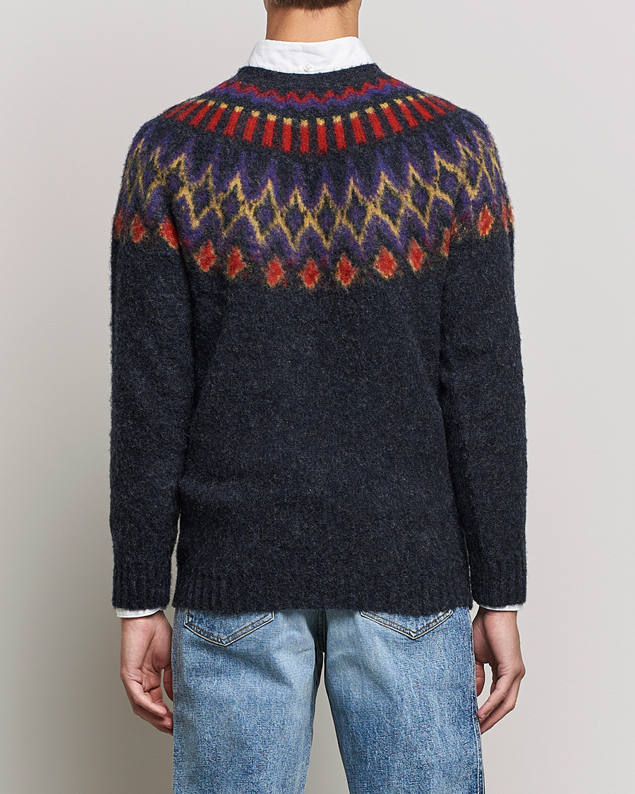 Men | Sweaters & Knitwear | Howlin' | Brushed Wool Fair Isle Crew Sweater Charcoal