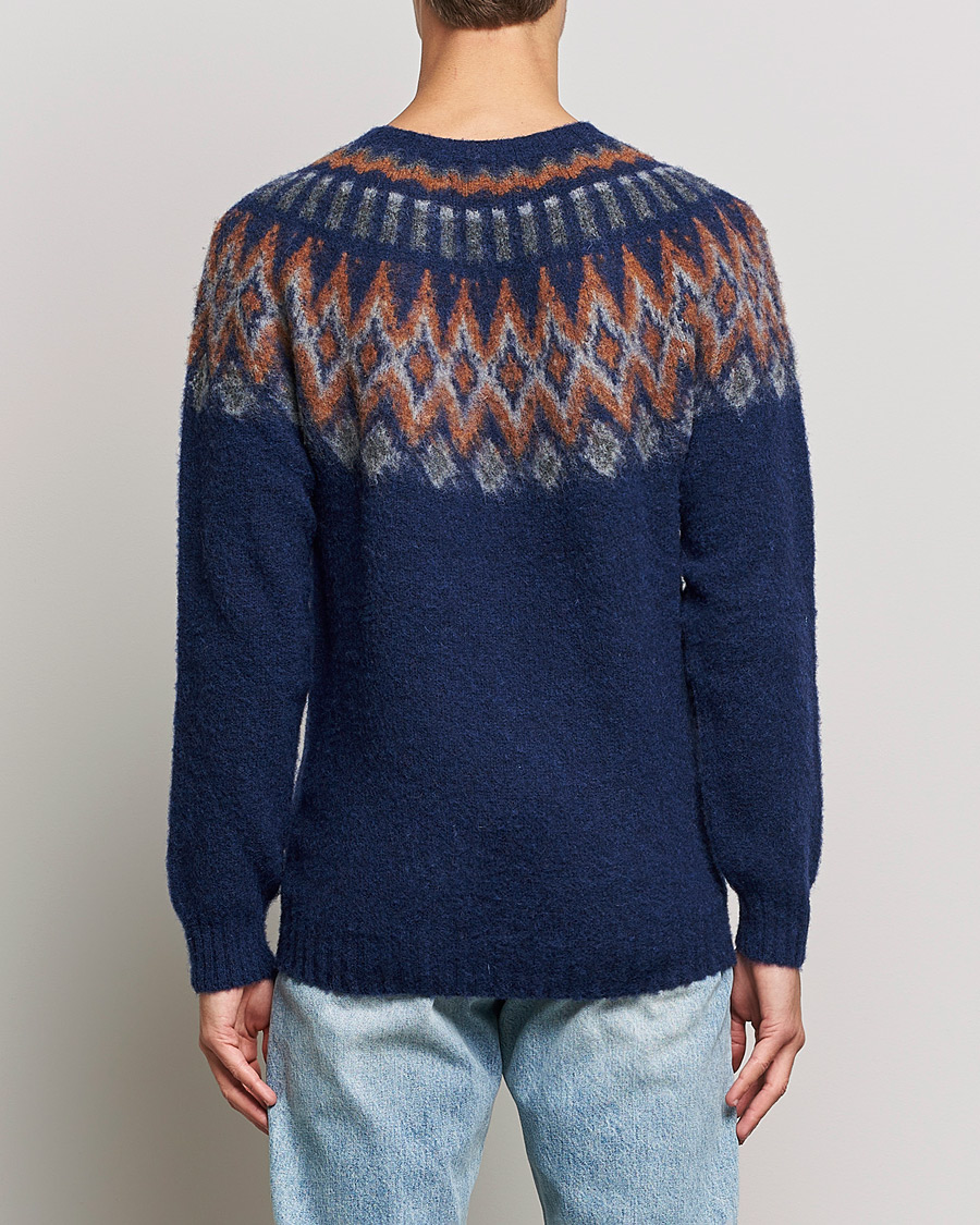 Men | Sweaters & Knitwear | Howlin' | Brushed Wool Fair Isle Crew Sweater Magic Blue